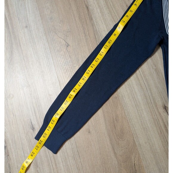 Express Size S Full Zip Cardigan Sweater Blue Striped Polo Collar Mod Retro EUC - Picture 11 of 11